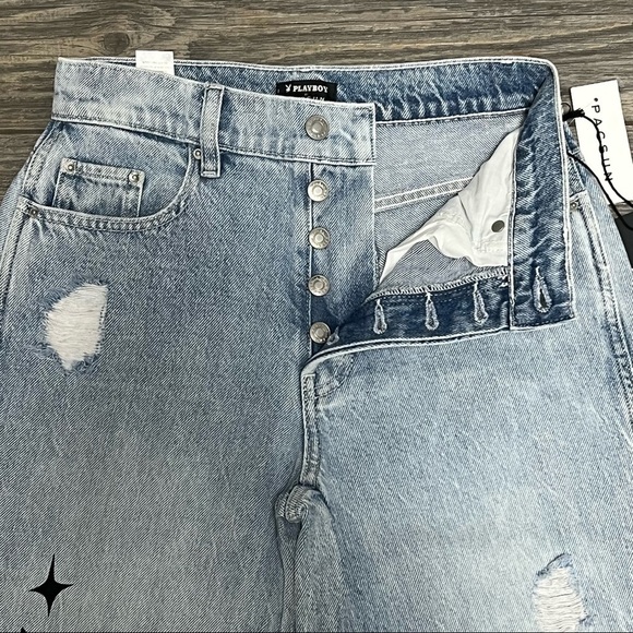NWT Playboy X PacSun Jeans Eco Distressed High Waisted Baggy 22 23 24 25 27 - Picture 9 of 15